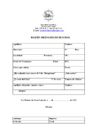 Preinscripción de cursos